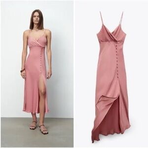 Zara Button Slip Dress